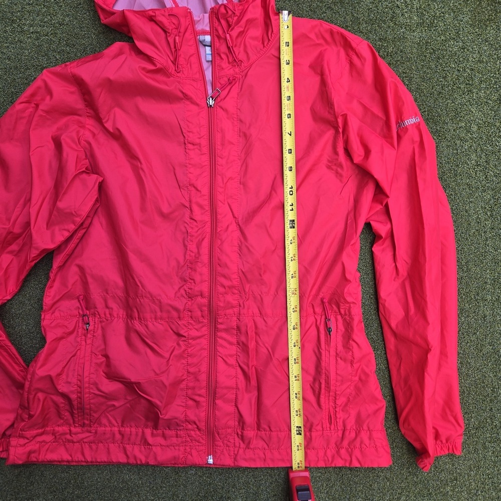 Columbia Windbreaker Jacket Women's M Pink Hooded Lightweight Zip Rain Coat - Picture 6 of 11